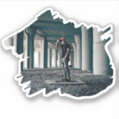 Edgy Abstrakt Torn Foto Aufkleber (Vorderseite)