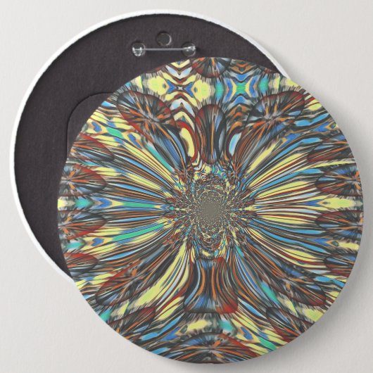 Edgy African Urban Pop Art Abstrakt Optisches Desi Button (Vorne & Hinten)