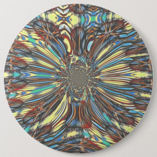 Edgy African Urban Pop Art Abstrakt Optisches Desi Button (Vorderseite)