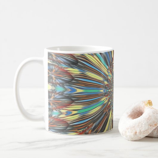 Edgy African Urban Pop Art Abstrakt Optisches Desi Kaffeetasse (Mit Donut)