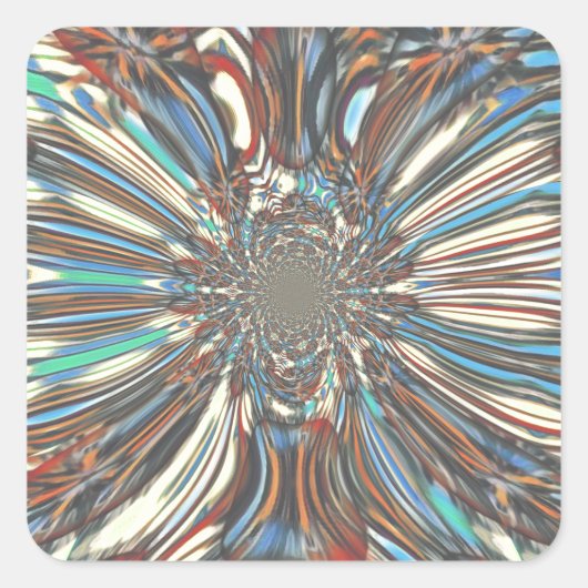 Edgy African Urban Pop Art Abstrakt Optisches Desi Quadratischer Aufkleber (Vorderseite)