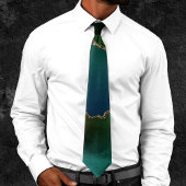 Edgy Agate | Dark Moody Jewel Tone Aquamarin Krawatte