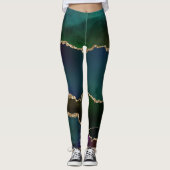 Edgy Agate | Dark Moody Jewel Tone Aquamarin Leggings (Vorderseite)