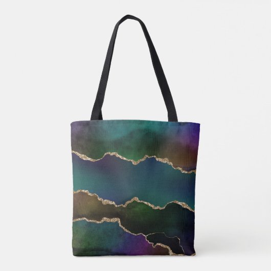 Edgy Agate | Dark Moody Jewel Tone Aquamarin Tasche (Rückseite)