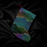 Edgy Agate | Dark Moody Jewel Tone Mystic Aquamari Kleiner Weihnachtsstrumpf<br><div class="desc">Ausgeklügelte Juweleneleganz aus Bio Agathgestein mit wunderschönen Ecken und Strömungen aus metallischen Adern und einer wunderschönen Aquarellstruktur. Die konzeptuelle moderne abstrakte Ästhetik verleiht dem Ganzen einen Luxus, um einen vollkommenen Pop von Farbe und persönlichem Stil hinzuzufügen. Auch übertragbar auf Schul-/Büromaterial oder Dekoration für eine einfache DIY Zuhause Makeover Room Facelift!...</div>