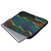 Edgy Agate | Dark Moody Jewel Tone Mystic Aquamari Laptopschutzhülle (Vorne Knopf)