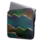 Edgy Agate | Dark Moody Jewel Tone Mystic Aquamari Laptopschutzhülle (Vorderseite Links)