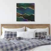 Edgy Agate | Dark Moody Jewel Tone Mystic Aquamari Leinwanddruck (Insitu (Schlafzimmer))