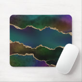 Edgy Agate | Dark Moody Jewel Tone Mystic Aquamari Mousepad (Mit Mouse)