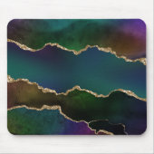 Edgy Agate | Dark Moody Jewel Tone Mystic Aquamari Mousepad (Vorne)