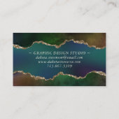 Edgy Agate | Dark Moody Jewel Tone Mystic Aquamari Visitenkarte (Rückseite)