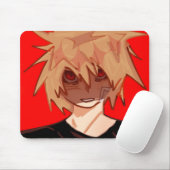 Edgy Anime Boy Aesthetic Mousepad - Red & Black Gr (Mit Mouse)