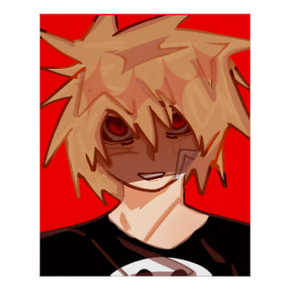 Edgy Anime Boy Grunge Aesthetic Poster