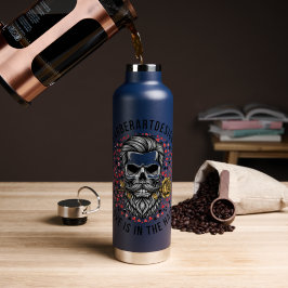 Edgy Barber Skull & Rose Valentine Stainless Steel Trinkflasche