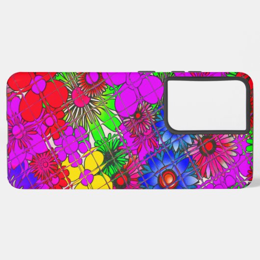 Edgy Beautiful bunt phantastische Blumenmuster Samsung Galaxy Hülle (Linke Seite)