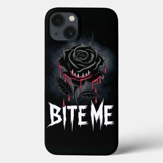 Edgy 'Bite Me' Gothic Rose Design Case-Mate iPhone Hülle (Rückseite)