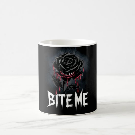 Edgy 'Bite Me' Gothic Rose Design Kaffeetasse (Mittel)
