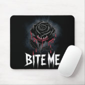 Edgy 'Bite Me' Gothic Rose Design Mousepad (Mit Mouse)