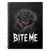 Edgy 'Bite Me' Gothic Rose Design Notizblock (Vorderseite)