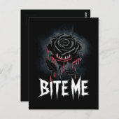Edgy 'Bite Me' Gothic Rose Design Postkarte (Vorne/Hinten)