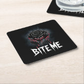 Edgy 'Bite Me' Gothic Rose Design Rechteckiger Pappuntersetzer (angewinkelt)