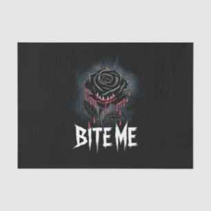 Edgy 'Bite Me' Gothic Rose Design Seidenpapier