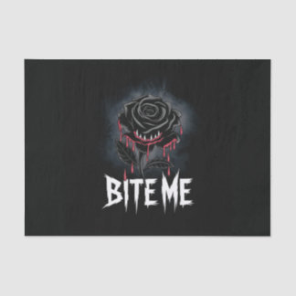 Edgy 'Bite Me' Gothic Rose Design Seidenpapier