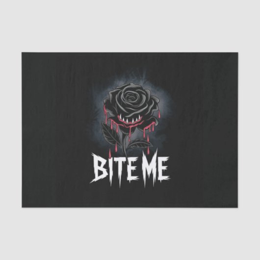 Edgy 'Bite Me' Gothic Rose Design Seidenpapier (Vorderseite)