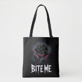 Edgy 'Bite Me' Gothic Rose Design Tasche (Vorderseite)