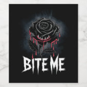 Edgy 'Bite Me' Gothic Rose Design Weinetikett (Einzelnes Label)