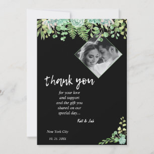 Edgy Black Eucalyptus Wedding Danke CARD Einladung