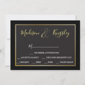Edgy Black Foto Monogram Fab DIGITAL RSVP CARD Einladung (Rückseite)