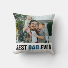 Edgy Blue Best Vater Ever Foto Vatertag Kissen