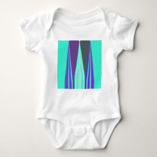 Edgy Blue Lila Cyan Zickzack Art Print Baby Strampler