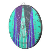 Edgy Blue Lila Cyan Zickzack Art Print Dartscheibe (Vorderseite rechts)