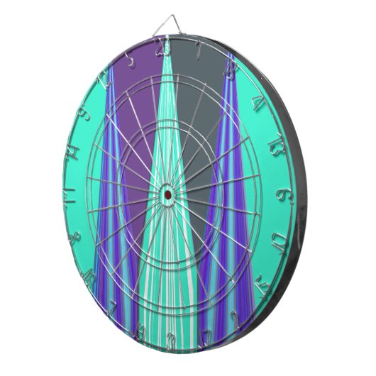 Edgy Blue Lila Cyan Zickzack Art Print Dartscheibe (Vorderseite rechts)