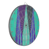 Edgy Blue Lila Cyan Zickzack Art Print Dartscheibe (Vorderseite Links)
