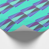 Edgy Blue Lila Cyan Zickzack Art Print Geschenkpapier (Ecke)