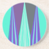 Edgy Blue Lila Cyan Zickzack Art Print Getränkeuntersetzer (Vorne)