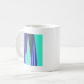 Edgy Blue Lila Cyan Zickzack Art Print Kaffeetasse (Vorderseite Links)