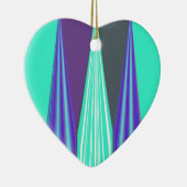 Edgy Blue Lila Cyan Zickzack Art Print Keramikornament (Rechts)