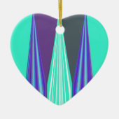 Edgy Blue Lila Cyan Zickzack Art Print Keramikornament (Vorne)