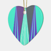 Edgy Blue Lila Cyan Zickzack Art Print Keramikornament (Links)