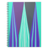 Edgy Blue Lila Cyan Zickzack Art Print Notizblock (Vorderseite)