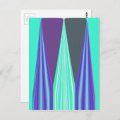 Edgy Blue Lila Cyan Zickzack Art Print Postkarte (Vorne/Hinten)