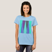 Edgy Blue Lila Cyan Zickzack Art Print T-Shirt (Vorne ganz)