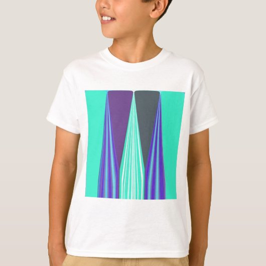 Edgy Blue Lila Cyan Zickzack Art Print T-Shirt (Vorderseite)