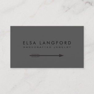 Edgy Bohemisch Arrow Black and Gray Business Card Visitenkarte