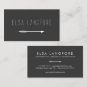 Edgy Bohemisch Arrow mit handgeschriebenem Text au Visitenkarte (Vorne/Hinten)