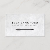 Edgy Bohemisch Arrow White Distressed Business Car Visitenkarte (Vorderseite)